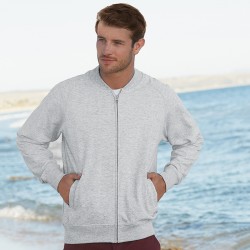 Plain Lightweight baseball sweatshirt jacket Fruit Of  The Loom 240 GSM